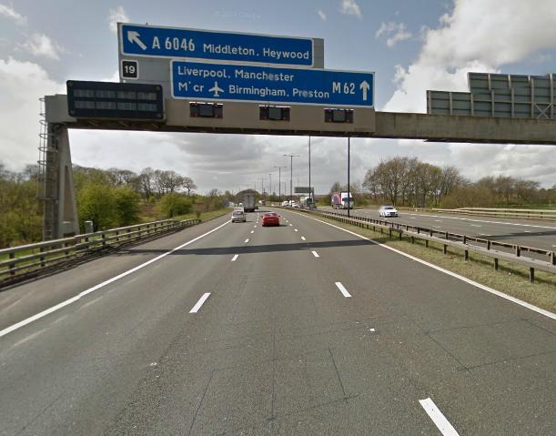 Fatal collision closes M62 between Heywood and Rochdale after man