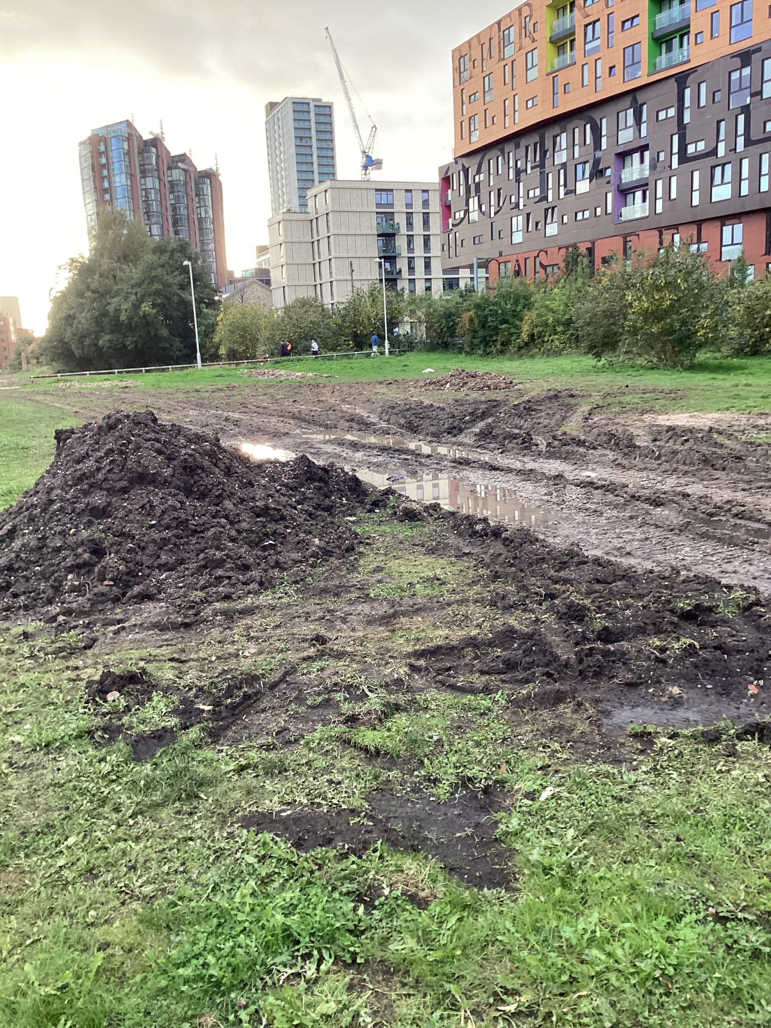 Green space dug up in New Islington - Mancunian Matters