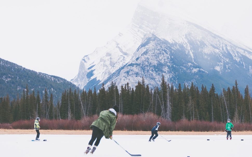 People playing ice hockey