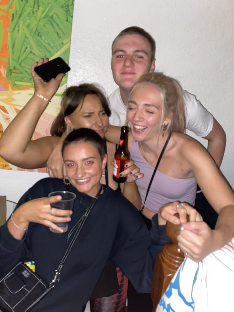 Kate and friends at uni in 2020