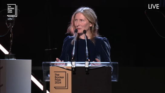 Samantha Harvey, winner of 2024 Booker Prize, making her acceptance speech