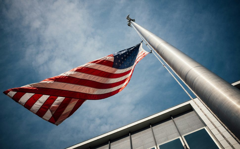 US flag on flagpole