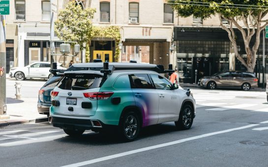 Self-driving car on the road